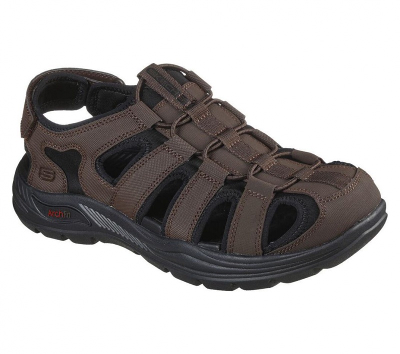 Brown Skechers Arch Fit Motley Sd - Verlander Men's Sandals | YPWE-69750