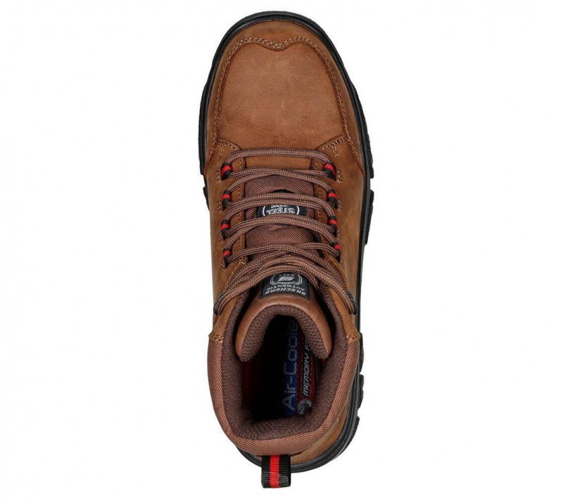 Brown Skechers Burgin - Benafick St Men's Work Shoes | VCYT-70941