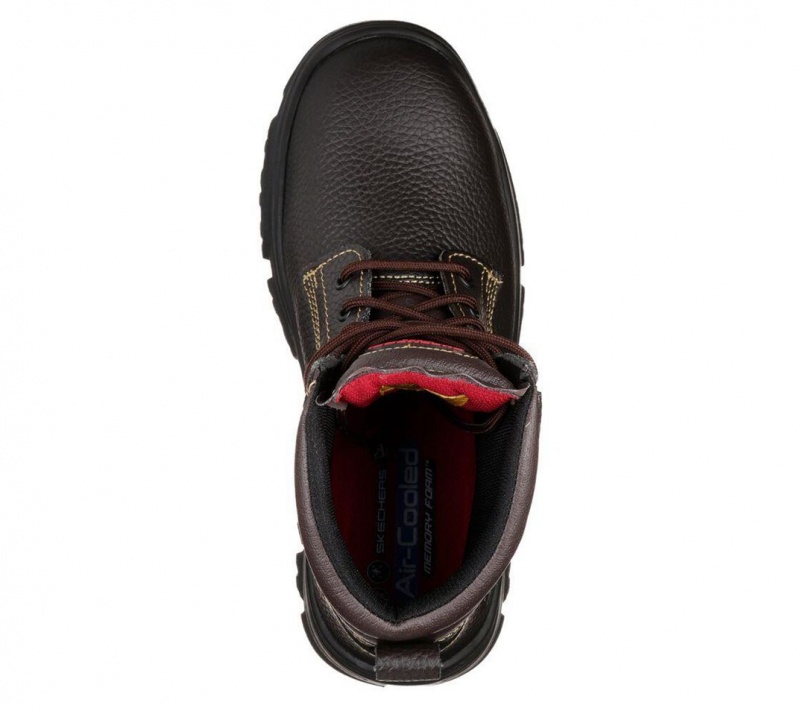 Brown Skechers Burgin - Tarlac St Men's Work Shoes | FYCZ-14735