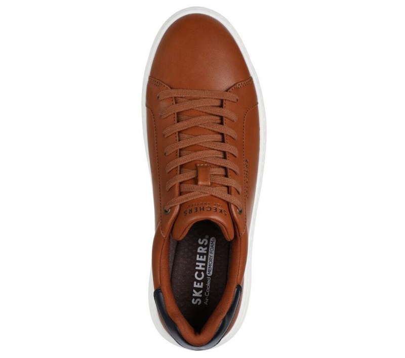 Brown Skechers Court Break - Suit Sneaker Men's Walking Shoes | IBCV-19042