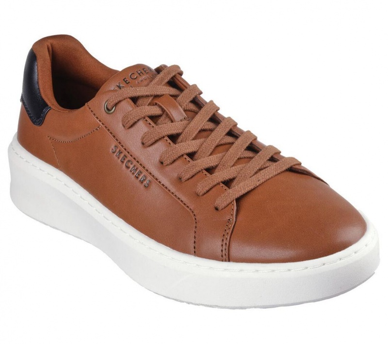 Brown Skechers Court Break - Suit Sneaker Men's Walking Shoes | IBCV-19042