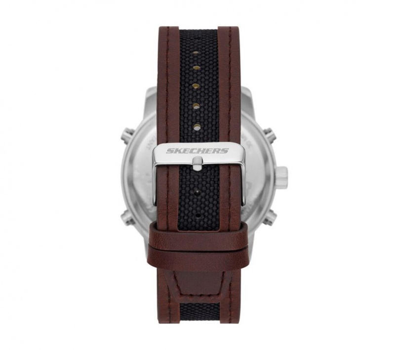 Brown Skechers Crestmoore Brown Men's Watch | HFKJ-24309