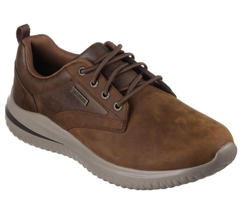 Brown Skechers Delson 3.0 - Glavine Men's Walking Shoes | LNJZ-50416