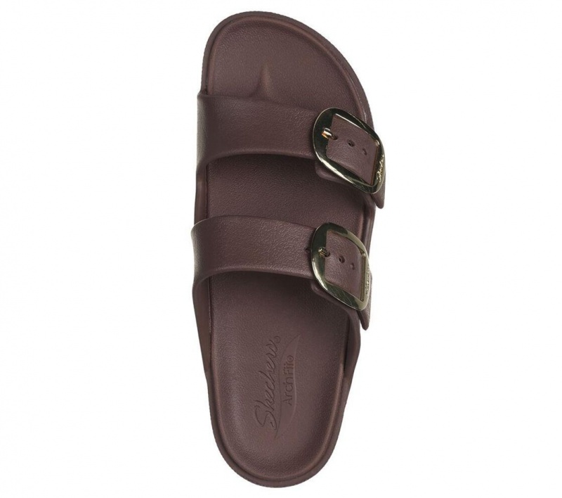 Brown Skechers Foamies: Arch Fit Cali Breeze - Gold Star Women's Sandals | RGVO-61354