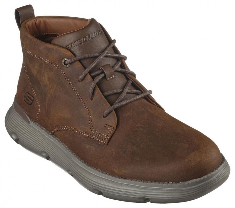 Brown Skechers Garza - Fontaine Men's Boots | IXQB-87025