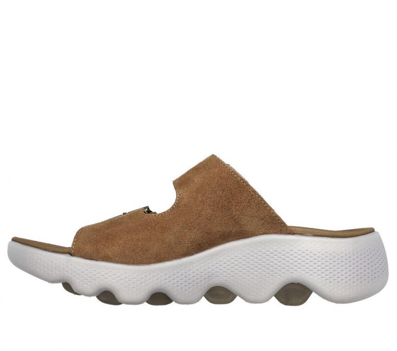 Brown Skechers Go Walk Massage Fit - Immerse Women's Sandals | GTQS-73521