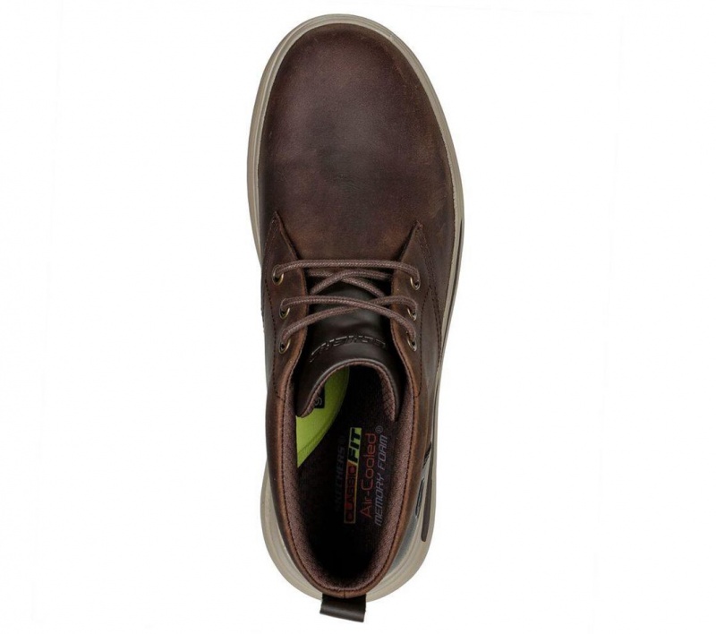 Brown Skechers Proven - Yermo Men's Boots | PWHF-76382