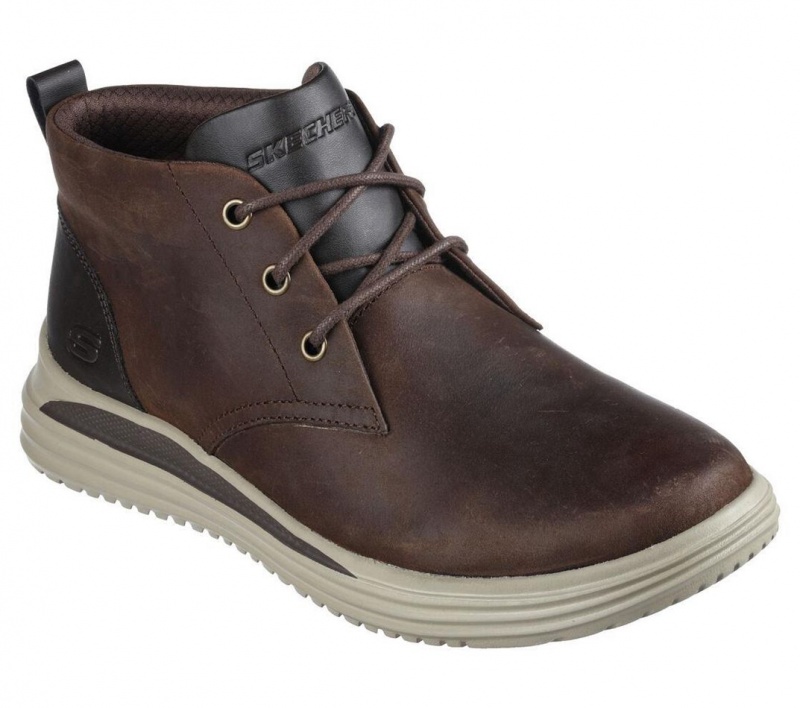 Brown Skechers Proven - Yermo Men's Boots | PWHF-76382