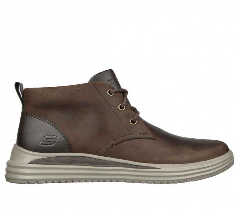 Brown Skechers Proven - Yermo Men\'s Boots | PWHF-76382