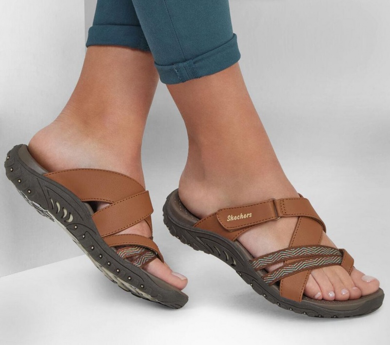 Brown Skechers Reggae - Sunday Stroll Women's Sandals | KMRV-28650