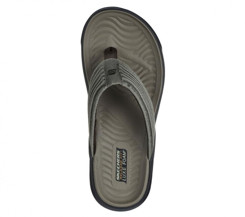 Brown Skechers Relaxed Fit: Alcano - Vencino Men's Sandals | GNAW-86417