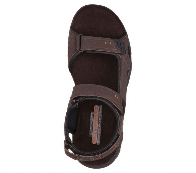 Brown Skechers Relaxed Fit: Conner - Louden Men's Sandals | WZJB-57064