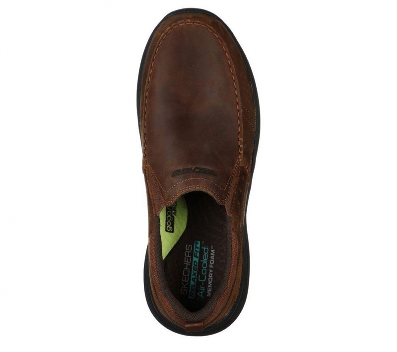 Brown Skechers Relaxed Fit: Expended - Seveno Men's Slip On | WQKO-17458