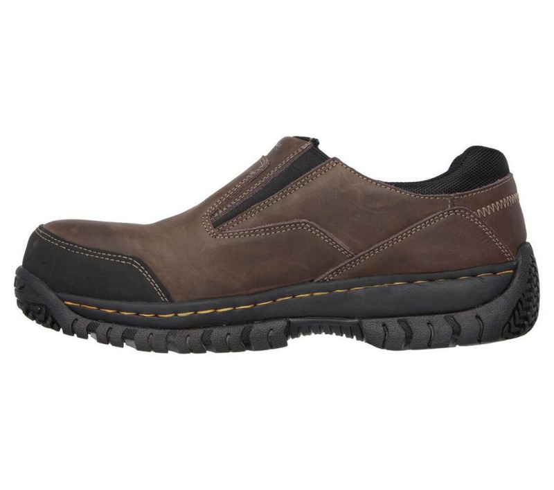 Brown Skechers Relaxed Fit: Hartan St Men's Work Shoes | XFRU-21976