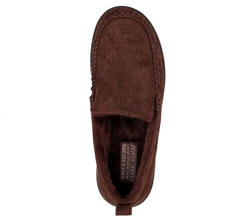 Brown Skechers Relaxed Fit: Murette - Ghetti Men's Slip On | KBDO-69350