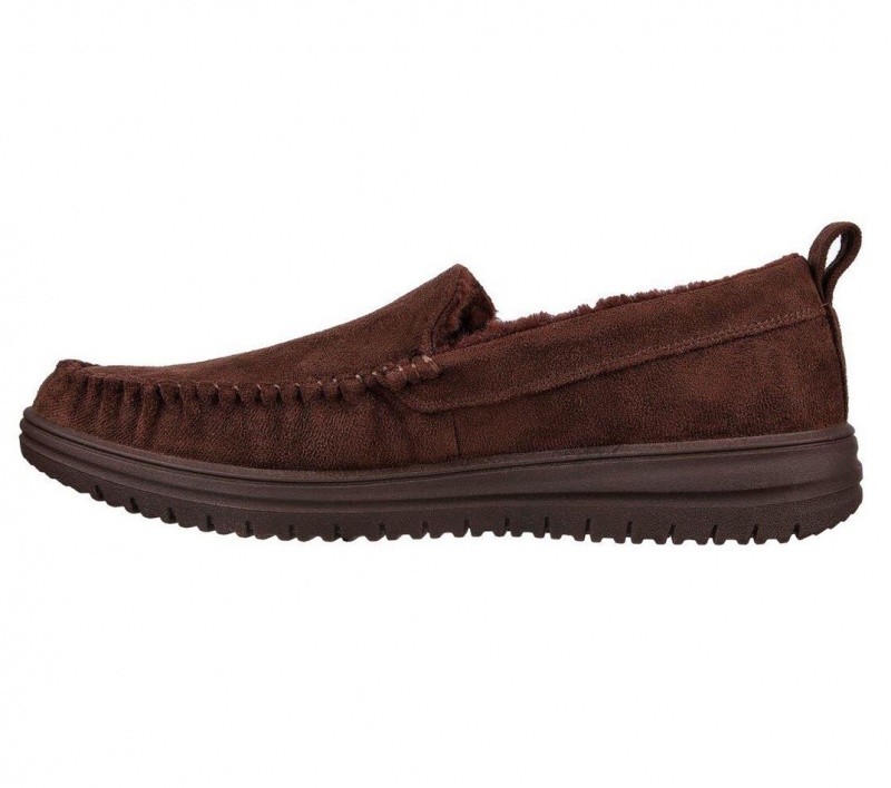 Brown Skechers Relaxed Fit: Murette - Ghetti Men's Slip On | KBDO-69350