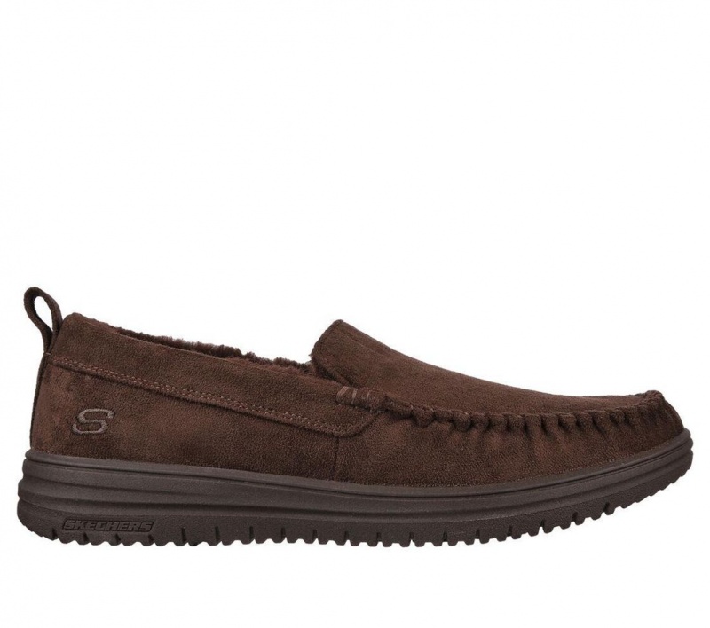 Brown Skechers Relaxed Fit: Murette - Ghetti Men\'s Slip On | KBDO-69350