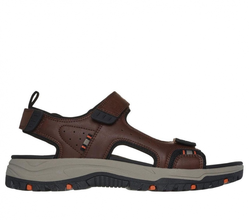 Brown Skechers Relaxed Fit: Prewitt - Rigdon Men\'s Sandals | SVPQ-80216