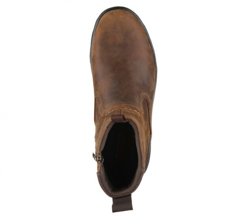 Brown Skechers Relaxed Fit: Resment - Korver Men's Boots | IRYW-83406