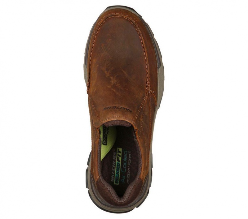 Brown Skechers Relaxed Fit: Respected - Catel Men's Slip On | EDVH-54176