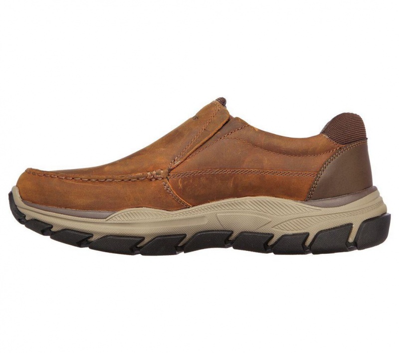 Brown Skechers Relaxed Fit: Respected - Catel Men's Slip On | EDVH-54176