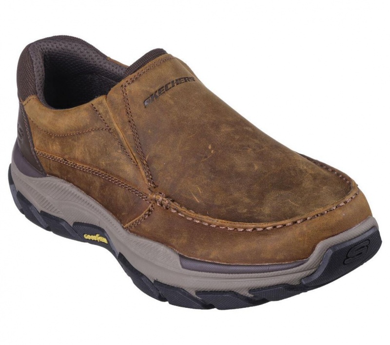 Brown Skechers Relaxed Fit: Respected - Catel Men's Slip On | EDVH-54176