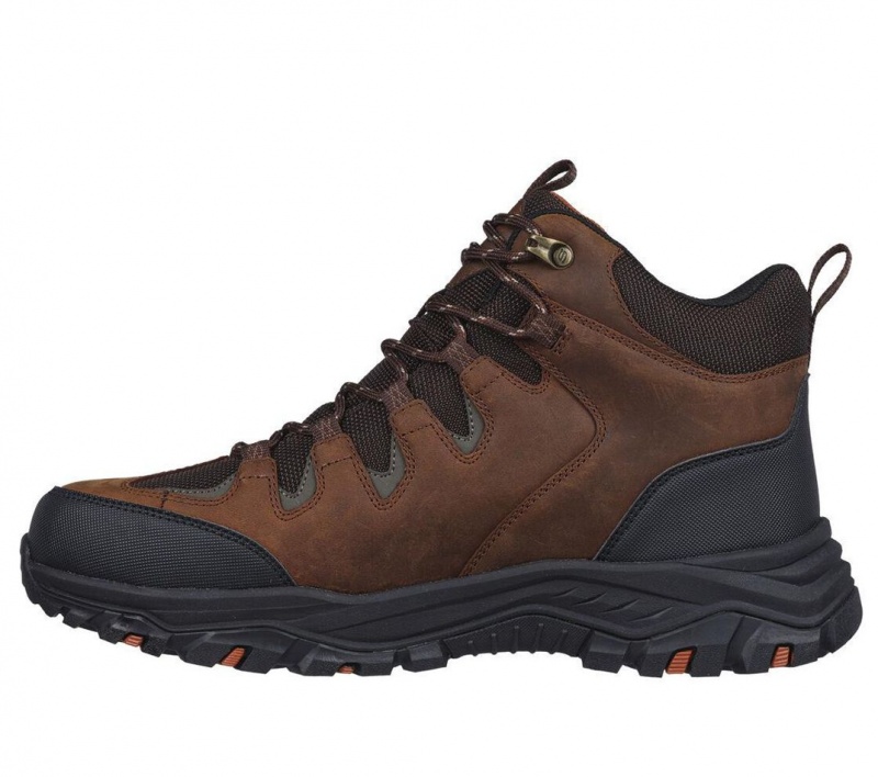 Brown Skechers Relaxed Fit: Rickter - Branson Men's Boots | RNVG-15263