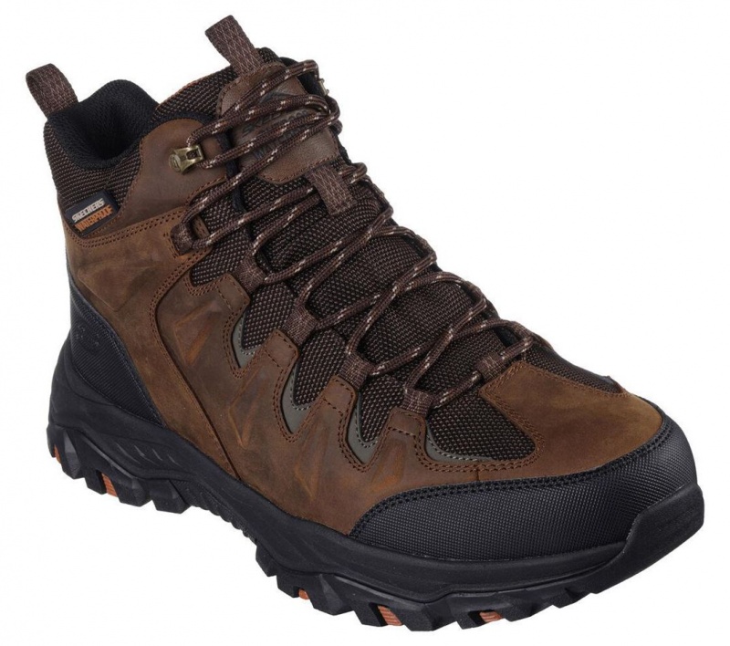 Brown Skechers Relaxed Fit: Rickter - Branson Men's Boots | RNVG-15263