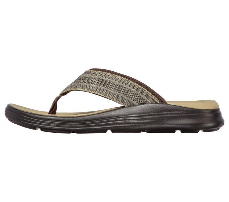 Brown Skechers Relaxed Fit: Sargo - Point Vista Men's Sandals | PQDT-09871