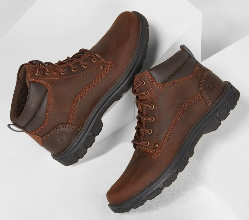 Brown Skechers Relaxed Fit: Segment - Garnet Men's Boots | ZICB-28346