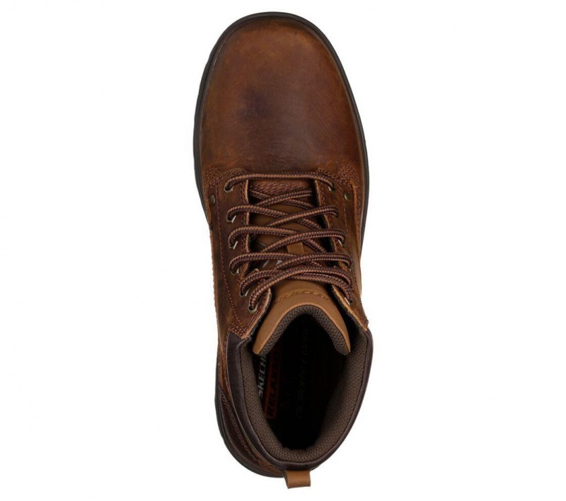 Brown Skechers Relaxed Fit: Segment - Garnet Men's Boots | ZICB-28346