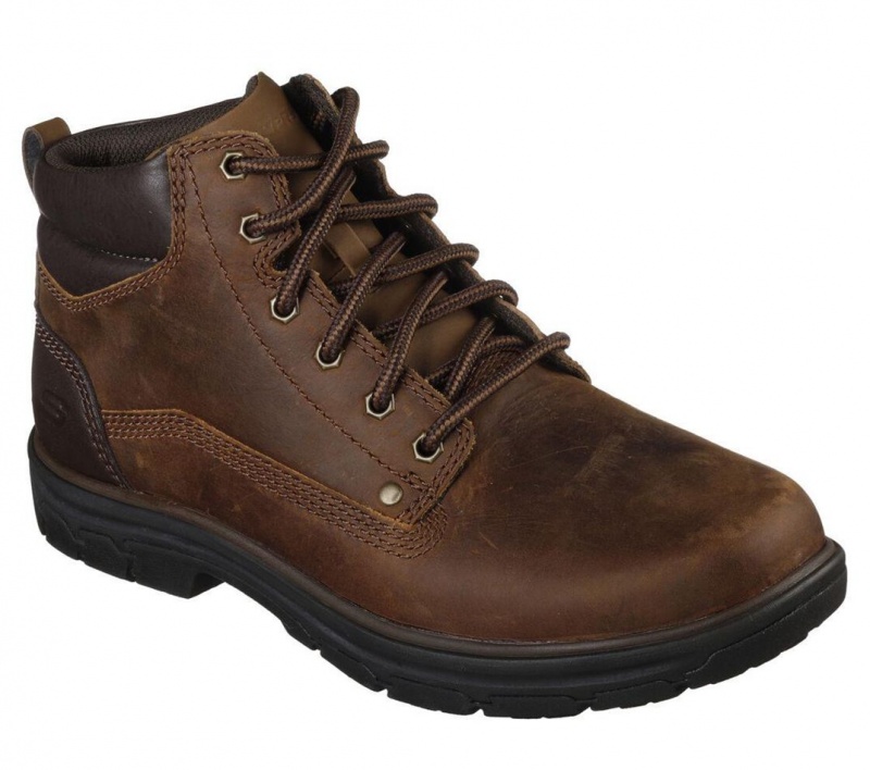 Brown Skechers Relaxed Fit: Segment - Garnet Men's Boots | ZICB-28346