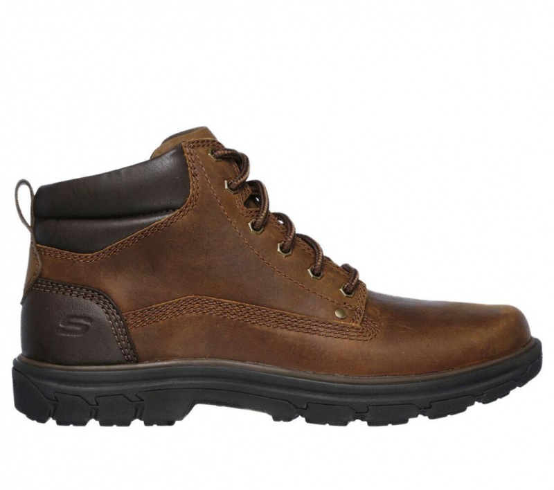 Brown Skechers Relaxed Fit: Segment - Garnet Men\'s Boots | ZICB-28346