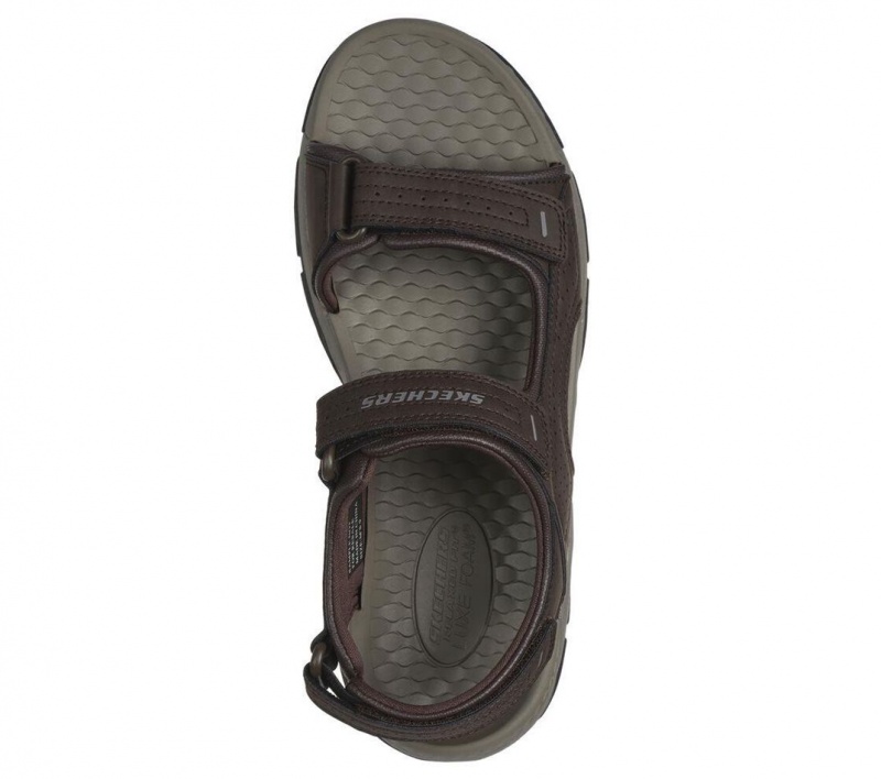 Brown Skechers Relaxed Fit: Tresmen - Garo Men's Sandals | GKUZ-50149