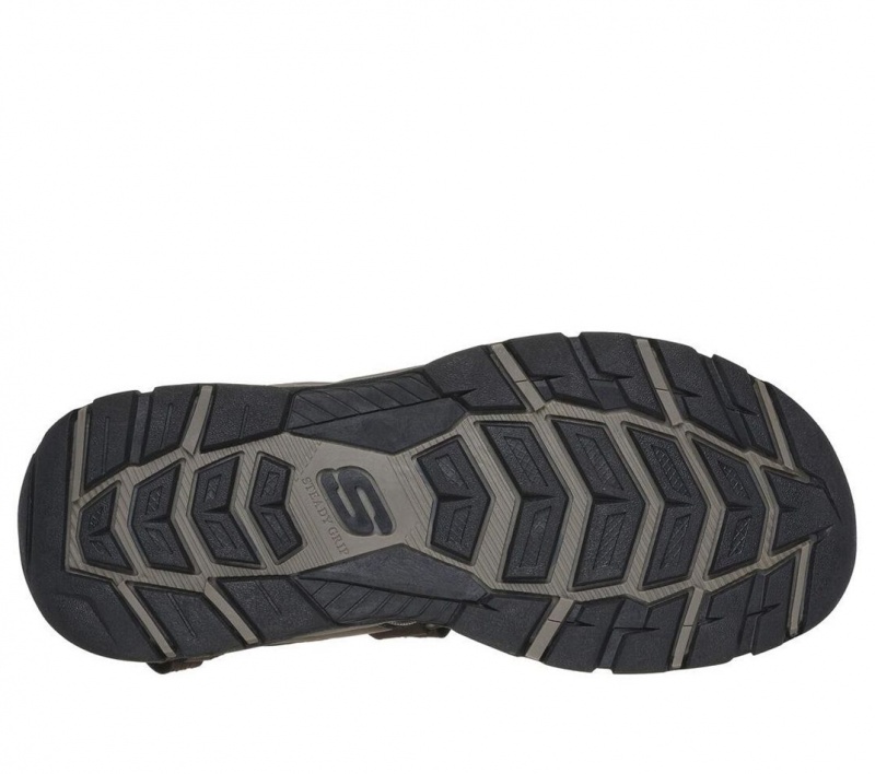 Brown Skechers Relaxed Fit: Tresmen - Garo Men's Sandals | GKUZ-50149