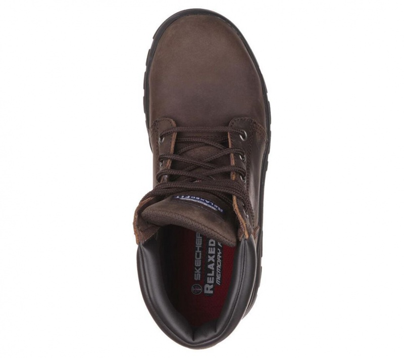 Brown Skechers Relaxed Fit: Workshire - Peril St Women's Work Shoes | ZBAC-06239