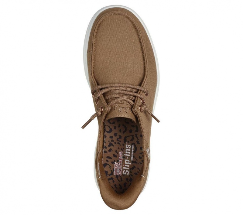 Brown Skechers Slip-ins: Bobs Skip Cute - Spot Twist Women's Boat Shoes | IHPA-61492