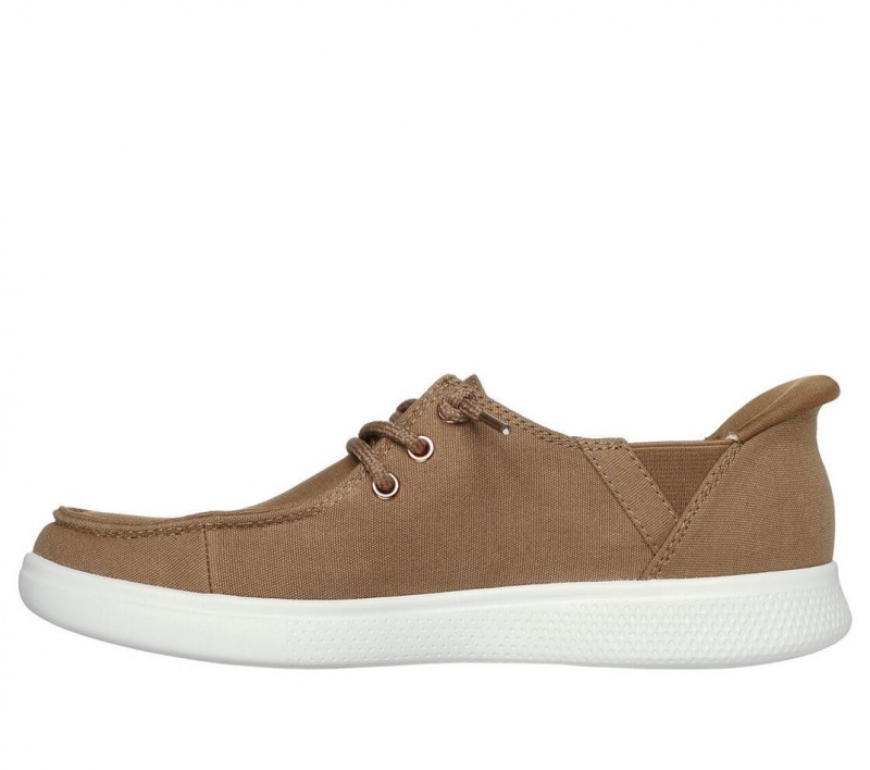 Brown Skechers Slip-ins: Bobs Skip Cute - Spot Twist Women's Boat Shoes | IHPA-61492