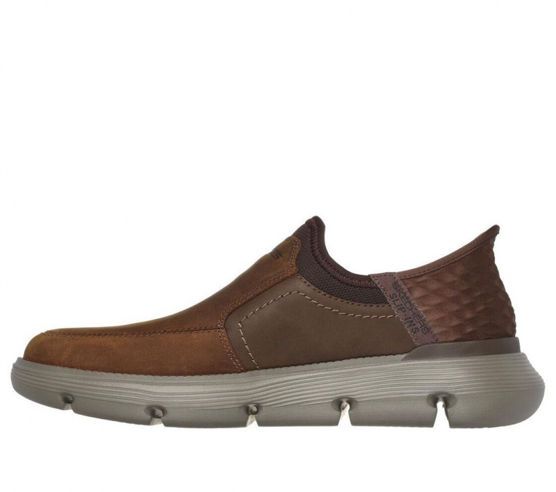 Brown Skechers Slip-ins: Garza - Dorado Men's Dress Shoes | BZFU-43502