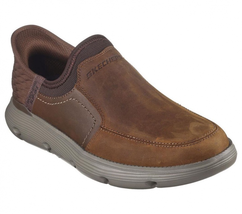 Brown Skechers Slip-ins: Garza - Dorado Men's Dress Shoes | BZFU-43502