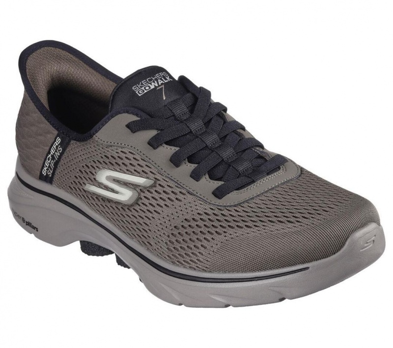 Brown Skechers Slip-ins: Go Walk 7 - Free Hand 2 Men's Sneakers | VNYC-37842