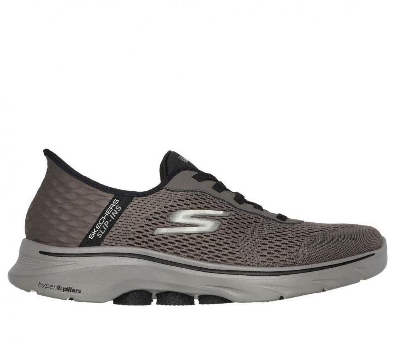 Brown Skechers Slip-ins: Go Walk 7 - Free Hand 2 Men\'s Sneakers | VNYC-37842