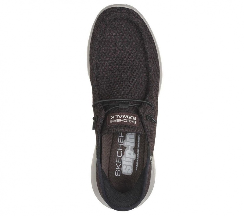 Brown Skechers Slip-ins: Go Walk Max - Halcyon Men's Boat Shoes | LMOR-05186