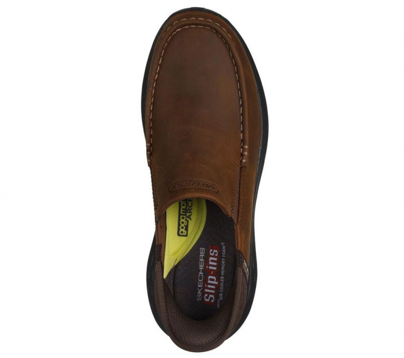 Brown Skechers Slip-ins Relaxed Fit: Parson - Oswin Men's Dress Shoes | QBUS-84593