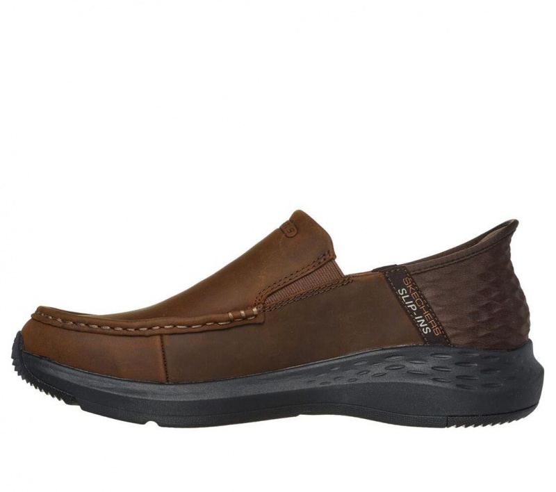 Brown Skechers Slip-ins Relaxed Fit: Parson - Oswin Men's Dress Shoes | QBUS-84593