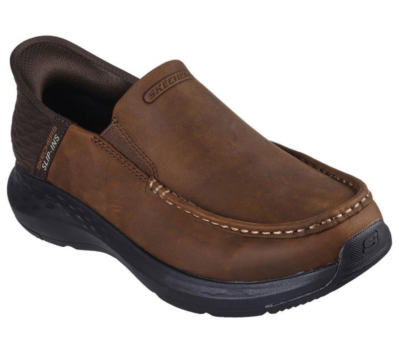 Brown Skechers Slip-ins Relaxed Fit: Parson - Oswin Men's Dress Shoes | QBUS-84593