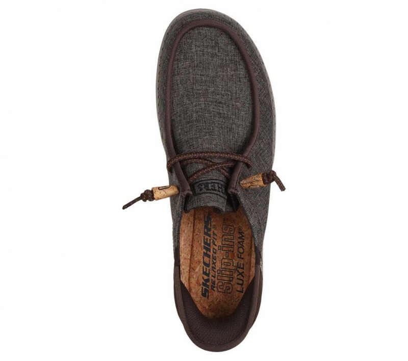 Brown Skechers Slip-ins Rf: Melson - Vaiden Men's Boat Shoes | DKYE-62801