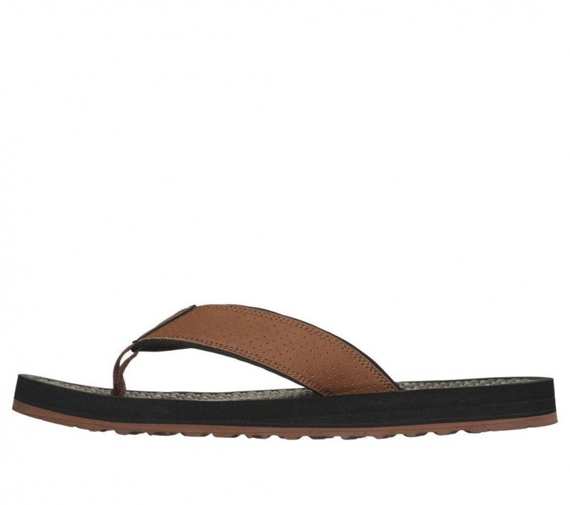 Brown Skechers Tantric - Copano Men's Sandals | IJZP-85639