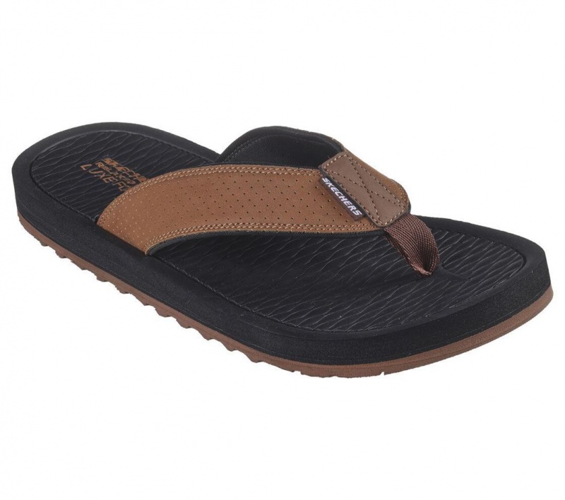 Brown Skechers Tantric - Copano Men's Sandals | IJZP-85639