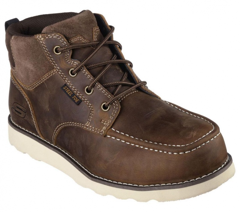 Brown Skechers Work: Kadmiel - Kaed St Men's Boots | EJPS-54079